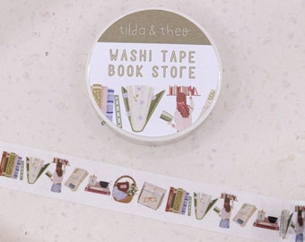 Washi Tape Books Reading Tape Scrapbook Washi - Reading Elements Washi Tape - Masking Tape Bullet Journal Booklover Reading