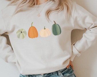 Pullover Herbst Kürbisse Sweater Autumn - Herbstlicher Pulli Boho Kleidung Pumpkins Clothing Outfit Autumn Cottagecore Sweater