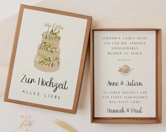 Geschenkschachtel Hochzeitstorte Geldgeschenk Hochzeit Geldgeschenk mit Namen des Brautpaars - personalisiertes Hochzeitsgeschenk