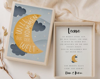Gift box for birth moon money gift baby new parents - personalized birth gift baby