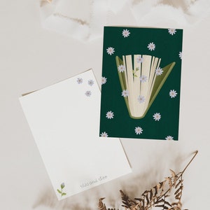 Postkarte Buch A6 Karte Booklover - Postkarte Blumen Lesen - Geschenkverpackung Buch