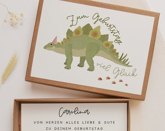 Gift box for birthday dinosaur - money gift Dino child - personalized birthday gift money packaging