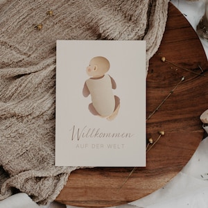 Postkarte Geburt Baby Geburtskarte Mädchen - Geburtsgeschenk Eltern - Glückwunschkarte Baby - Boho Birth card - Geburtsgeschenk