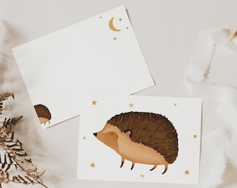 Postkarte Igel A6 Postkarte für Kinder - Glückwünsche zum Geburtstag - Kinderkarte Postkarte Geburtstagsgrüße - Geschenkverpackung Kinder