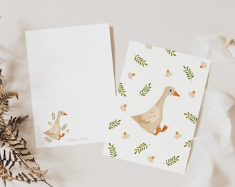 Postcard goose A6 postcard children duck - congratulations birthday children's card postcard birthday greetings animals - gift packaging children