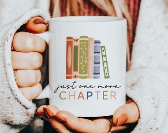 Tasse Bücher Lesen &quot;Just one more chapter&quot; - Cottagecore Tasse Kaffeetasse - Becher Geschenk - Coffee Mug Autumn Reading Books