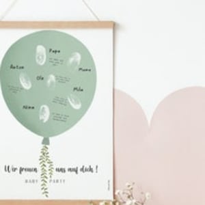 Libro degli ospiti, poster per baby shower, libro degli ospiti con impronte digitali verdi, decorazione del libro degli ospiti per baby shower, poster ricordo per bambini, impronte digitali per gli ospiti del baby shower