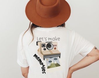 Tshirt Abenteuer Polaroid Kamera Let's make memories BIOBAUMWOLLE - Reise Shirt - Adventure Wandern Outdoor Shirt Couple Reise Geschenk