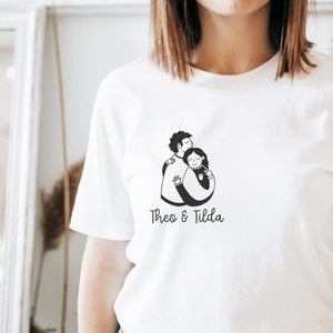 T-Shirt Couple Names Love Anniversary Gift Couple Shirt Hug - Cottagecore Shirt Clothing - Couple Gift Outfit Hug Shirt Gift Woman
