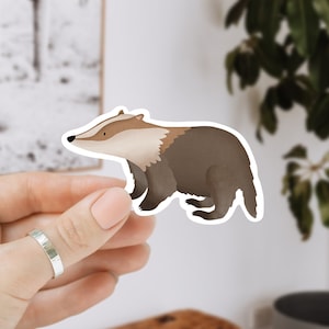 Sticker Badger Vinyl Sticker Forest Animals Kiss Cut - Badger Sticker - Sticker Water Bottle - Decal Mini - Waterproof Sticker