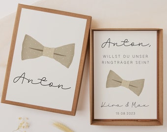 Ringträger Fragen Schachtel personalisiertes Geschenk Ringträger - "Willst du unser Ringträger sein?" - Hochzeit Geschenkverpackung Ringe