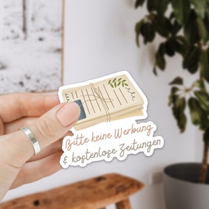 Sticker Briefkasten keine Werbung Haus Vinyl Aufkleber Zeitung - Briefkastensticker Werbung - Aufkleber Haustür wasserdicht