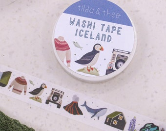 Washi Tape Island Klebeband Reise Skandinavien - Iceland Washi Tape - Masking Tape Bullet Journal Italienreise - Washi Travel North