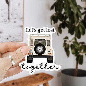 Sticker Camper Van Liebe Vinyl "Lets get lost" Aufkleber Reise KissCut - Hiking Couple Sticker - Aufkleber Wasserflasche - Abziehbild Mini