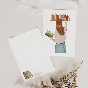 Postkarte Buchladen A6 Karte Booklover - Postkarte Blumen Lesen - Geschenkverpackung Buch