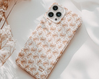 Handyhülle Zweige Rosa für iPhone Hard Case Hülle - Florales Phone Case Boho Branches - schlichte rosa Handyhülle Geschenk Freundin