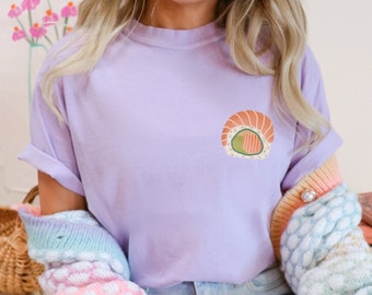 T-Shirt Sushi Nigiri ORGANIC COTTON Cozy Shirt - Sushi Eating Shirt Boho Clothing - Cute Sushi Clothing Outfit - Nigiri Cottagecore Shirt