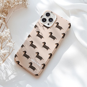 Dachshund Phone Case for iPhone Hard Case Cover Funny Phone Case Dog Dog Pattern Phone Case Dachshund Gift for Girlfriend image 2