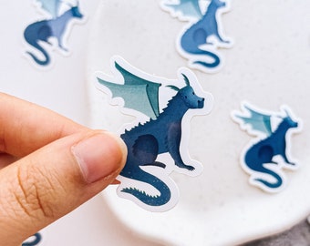 Sticker Drache Fantasie Vinyl Sticker - Cute Dragon Sticker - Süßer Tier Sticker - Aufkleber Wasserflasche - Abziehbild Mini