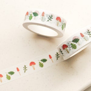 Washi Tape Forest Masking Tape Mushrooms / Toadstool - Forest Washi Tape - Masking Tape Bullet Journal