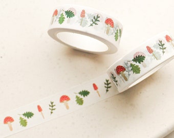 Washi Tape Forest Masking Tape Mushrooms / Toadstool - Forest Washi Tape - Masking Tape Bullet Journal