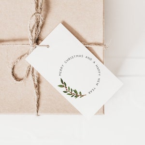 Geschenkanhänger Weihnachten "Merry Christmas" minimal - 6x A7 Geschenkanhänger für Weihnachtsgeschenke - Geschenk verpacken schlicht
