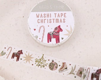 Washi Tape Christmas Adhesive Tape Christmas Pattern - Christmas Washi Tape - Masking Tape Bullet Journal Sweden God Jul - Winter Washi