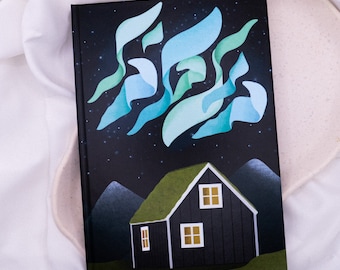 Iceland Northern Lights Notebook, DIN A5 Hardcover - 128 dotted pages - Travel Journal, Scandinavia - Diary, Travel Gift, Notes