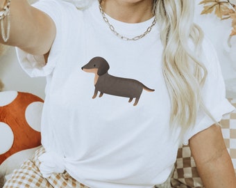 Tshirt Dackel Hund Hunderasse Geschenk BIOBAUMWOLLE - Dachshund Shirt - Cute Outfit Dog Breed - Geschenk Beste Freundin Dackel Hundeshirt