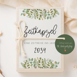Zeitkapsel Hochzeit zum Ausfüllen Eukalyptus Karten in A6 - kreative Alternative zum Gästebuch - Fragekarten zum Ausfüllen Hochzeit