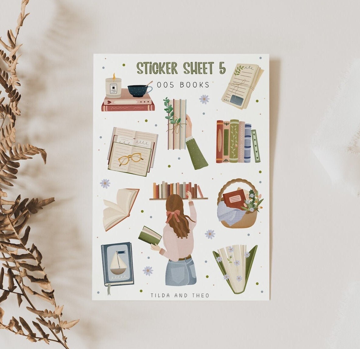 Sticker A6 Sticker Sheet Bookstore A6 Sticker Sheet Books Stickers Calendar ...