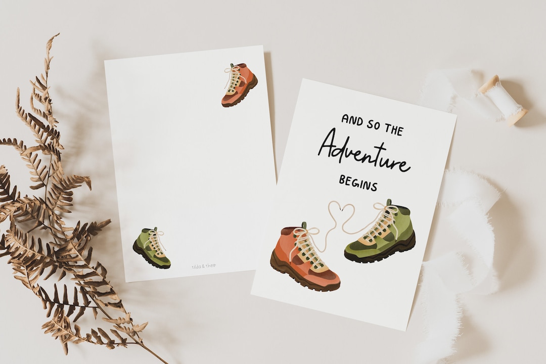 Postkarte Wandern zur Hochzeit / Jahrestag Postkarte Etsy.de