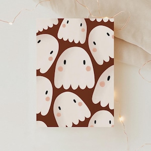 Postkarte Geist Halloween Geister süß Herbst Grußkarte Süß - Illustrationen Herbst als Dankeskarte - Illustration Herbst Karte