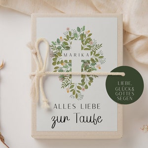 Geschenkschachtel zur Taufe Blumenkreuz Geldgeschenk zur Taufe - personalisiertes Taufgeschenk - Taufgeschenk Kreuz Blumen