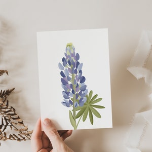 Postkarte Blume Lupinen Botanische Grußkarte Lupinen Island - Dankeskarte neutral Flower - Iceland Flower Illustration - Blumen Karte