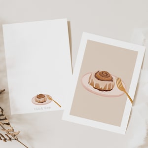Postkarte Zimtschnecke Schweden Grußkarte Frühstück Einladung - Cinnamon Bun Greeting Card - A6 Karte Schweden Kanelbulle Geburtstagskarte