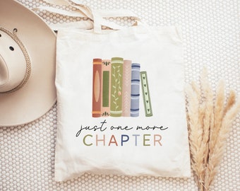 Livre de sac en tissu One more Chapter sac de jute Booklover - sac de bibliothèque - lecture cadeau - livre d'idées cadeaux - livres de sac de jute