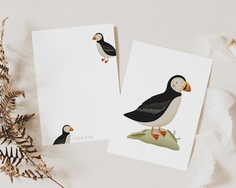 Postcard Puffin Children's Card Puffin - A6 Card Baby Bird - Iceland Birthday Card - Gift Puffin Island - Iceland Card