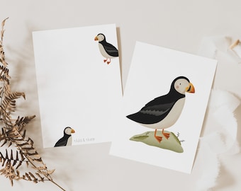 Ansichtkaart Puffin Kinderkaart Puffin - A6 Kaart Baby Vogel - IJsland Verjaardagskaart - Cadeau Puffin Island - IJsland Kaart