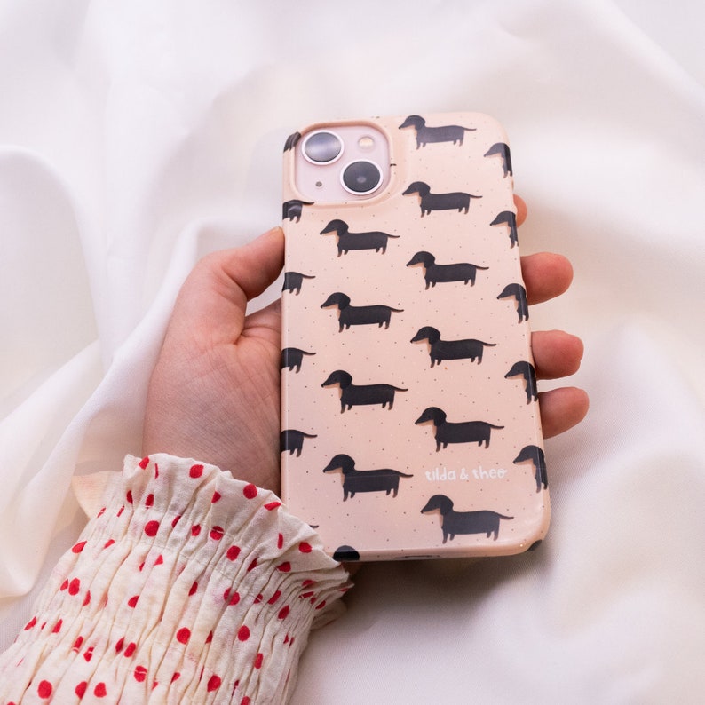 Dachshund Phone Case for iPhone Hard Case Cover Funny Phone Case Dog Dog Pattern Phone Case Dachshund Gift for Girlfriend image 6