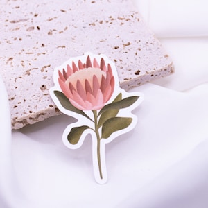 Sticker Protea Vinyl Aufkleber Boho Flower - Protea Sticker - Aufkleber Wasserflasche - Abziehbild Mini - wasserdichter Aufkleber