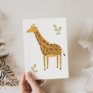 Postkarte Giraffe A6 Postkarte Kinder Tiere - Glückwünsche Geburtstag Kinderkarte Postkarte Geburtstagsgrüße - Geschenkverpackung Kinder