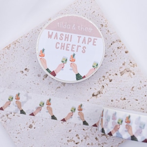 Washi Tape Cocktails Anstoßen Geburtstag - Feiern Drinks Klebeband Washitape - Masking Tape Bullet Journal Geschenk - Geburtstagsfeier Washi