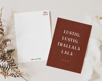 Weihnachtskarte "lustig, lustig, trallalalala.." - minimalistische Weihnachtskarte - Karte Advent - Geschenke verpacken Weihnachten