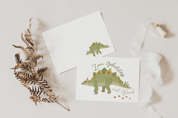 Twizler Geburtstagskarte Zum 2. Geburtstag Für Jungen – Dino-Motiv, 15,5x15,5 Cm, Inkl. Umschlag
