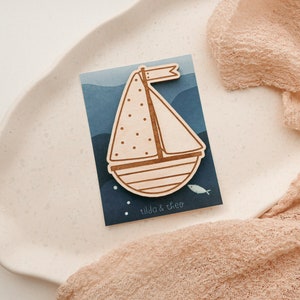 XL magnet ship made of wood gift baptism gift inauguration fridge magnet boat communion gift boat magnet image 10