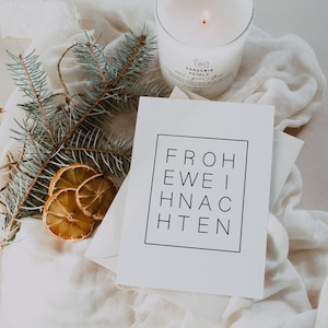 Weihnachtskarte minimalistisch Frohe Weihnachten A6 - weihnachtliche Grußkarte - Weihnachtskarte neutral - Postkarte Frohe Weihnachten