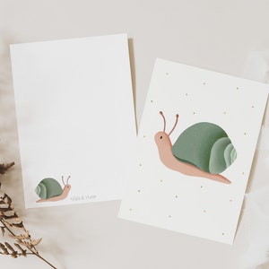 Postkarte Schnecke A6 Postkarte Kinder - Glückwünsche Geburtstag Kinderkarte Postkarte Geburtstagsgrüße Wiese - Geschenkverpackung Kinder