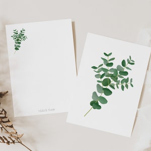 Ansichtkaart Eucalyptus tak eenvoudig - Botanische wenskaart tak - Bedankkaart neutraal Takken - Illustratie takkaart