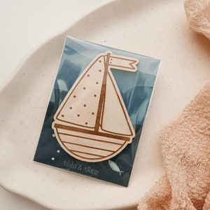 XL magnet ship made of wood gift baptism gift inauguration fridge magnet boat communion gift boat magnet image 7